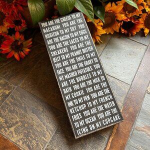“You Are The Cheese To My Macaroni…” Inspirational Wooden Box Sign (Mint)